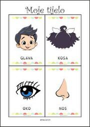 Moje tijelo - slikovne kartice za djecu Besplatne Edukativne Slikovne kartice za ispis u PDF formatu