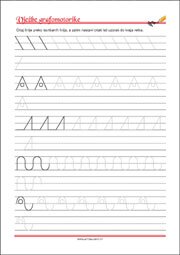 Vježbe grafomotorike, Predlošci za početno pisanje, uvježbavanje percepcije i koordinacije oko-ruka