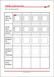 Vježbe grafomotorike, Predlošci za početno pisanje, uvježbavanje percepcije i koordinacije oko-ruka
