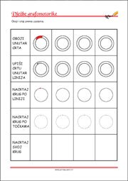 Vježbe grafomotorike, Predlošci za početno pisanje, uvježbavanje percepcije i koordinacije oko-ruka