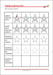 Vježbe grafomotorike, Predlošci za početno pisanje, uvježbavanje percepcije i koordinacije oko-ruka