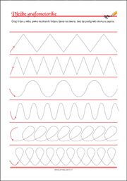 Vježbe grafomotorike, Predlošci za početno pisanje, uvježbavanje percepcije i koordinacije oko-ruka