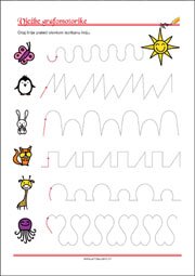 Vježbe grafomotorike, Predlošci za početno pisanje, uvježbavanje percepcije i koordinacije oko-ruka