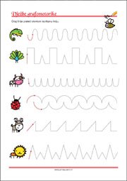 Vježbe grafomotorike, Predlošci za početno pisanje, uvježbavanje percepcije i koordinacije oko-ruka