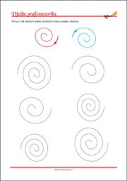 Vježbe grafomotorike, Predlošci za početno pisanje, uvježbavanje percepcije i koordinacije oko-ruka