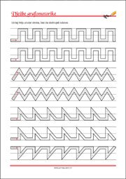 Vježbe grafomotorike, Predlošci za početno pisanje, uvježbavanje percepcije i koordinacije oko-ruka