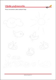 Vježbe grafomotorike, Predlošci za početno pisanje, uvježbavanje percepcije i koordinacije oko-ruka