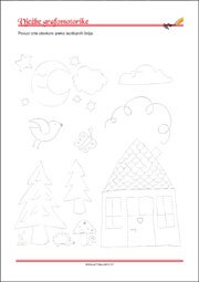 Vježbe grafomotorike, Predlošci za početno pisanje, uvježbavanje percepcije i koordinacije oko-ruka