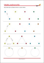 Vježbe grafomotorike, Predlošci za početno pisanje, uvježbavanje percepcije i koordinacije oko-ruka