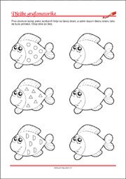 Vježbe grafomotorike, Predlošci za početno pisanje, uvježbavanje percepcije i koordinacije oko-ruka