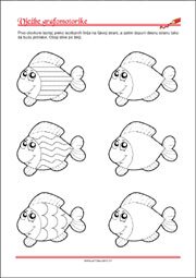 Vježbe grafomotorike, Predlošci za početno pisanje, uvježbavanje percepcije i koordinacije oko-ruka