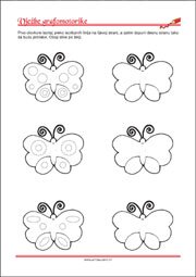 Vježbe grafomotorike, Predlošci za početno pisanje, uvježbavanje percepcije i koordinacije oko-ruka