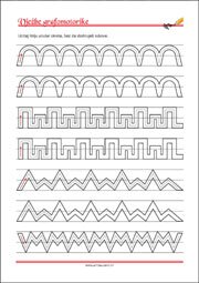 Vježbe grafomotorike, Predlošci za početno pisanje, uvježbavanje percepcije i koordinacije oko-ruka
