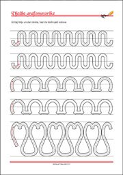 Vježbe grafomotorike, Predlošci za početno pisanje, uvježbavanje percepcije i koordinacije oko-ruka