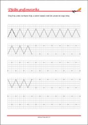 Vježbe grafomotorike, Predlošci za početno pisanje, uvježbavanje percepcije i koordinacije oko-ruka