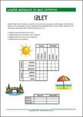 Izlet - Logička mozgalica za djecu Logička mozgalica za djecu s rješenjem - Integram PDF listić za ispis