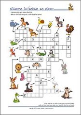 Besplatna slikovna križaljka za djecu - Ispiši listić