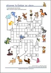 Besplatna slikovna križaljka za djecu - Ispiši listić