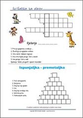 Besplatna križaljka i premetaljka za djecu - Ispiši listić