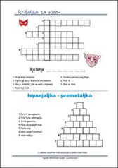 Besplatna križaljka i premetaljka za djecu - Ispiši listić