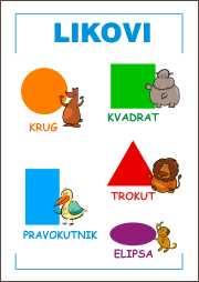 Učimo likove - listići za predškolski uzrast