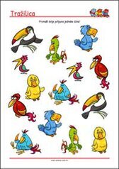 Pronađi dvije iste slikei - radni listići za percepciju i koncentraciju za djecu