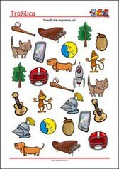 Pronađi sliku bez para - radni listići za percepciju i koncentraciju za djecu