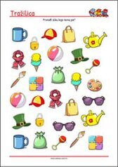 Pronađi sliku bez para - radni listići za percepciju i koncentraciju za djecu