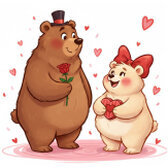 Online blok slagalica za djecu Zaljubljeni medo - Besplatne Online Blok Puzzle za djecu