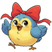 Online blok slagalica za djecu Ptica s mašnom - Besplatne Online Blok Puzzle za djecu