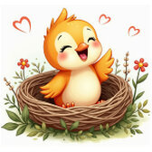 Online blok slagalica za djecu Ptičica - Besplatne Online Blok Puzzle za djecu