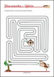 Vježbe fine motorike - predlošci za vježbanje spretnosti ruku i prstiju - labirinti za djecu