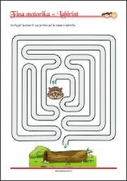 Vježbe fine motorike - predlošci za vježbanje spretnosti ruku i prstiju - labirinti za djecu