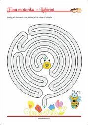 Vježbe fine motorike - predlošci za vježbanje spretnosti ruku i prstiju - labirinti za djecu