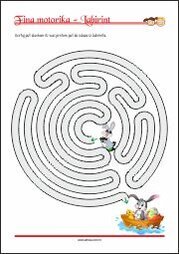 Vježbe fine motorike - predlošci za vježbanje spretnosti ruku i prstiju - labirinti za djecu
