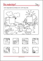 Pronađi dio koji nedostaje na slici! - radni listići za percepciju i koncentraciju za djecu