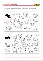 Pronađi jednake slike! - radni listići za percepciju i koncentraciju za djecu