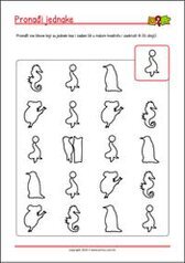 Pronađi jednake slike! - radni listići za percepciju i koncentraciju za djecu