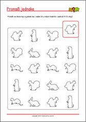 Pronađi jednake slike! - radni listići za percepciju i koncentraciju za djecu