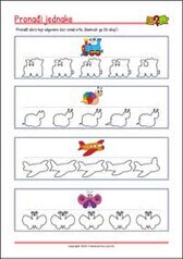 Pronađi jednake slike! - radni listići za percepciju i koncentraciju za djecu