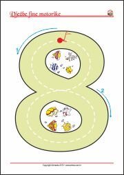 Početne vježbe grafomotorike - povlačenje linije prstićem po papiru - koordinacija oko-ruka