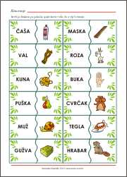 Rima - Spoji riječi koje se rimuju - za predškolski i školski uzrast