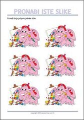 Pronađi dvije jednake slike - vježbe zapažanja za ispis