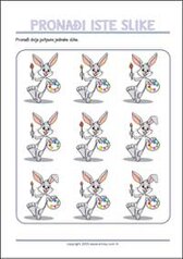 Pronađi dvije jednake slike - vježbe zapažanja za ispis