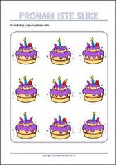 Pronađi dvije jednake slike - vježbe zapažanja za ispis