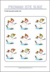 Pronađi dvije jednake slike - vježbe zapažanja za ispis