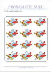 Pronađi dvije jednake slike - besplatni listić za ispis