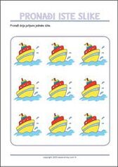 Pronađi dvije jednake slike - besplatni listić za ispis