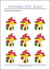 Pronađi dvije jednake slike - besplatni listić za ispis