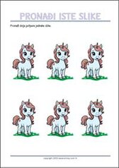 Pronađi dvije jednake slike - besplatni listić za ispis